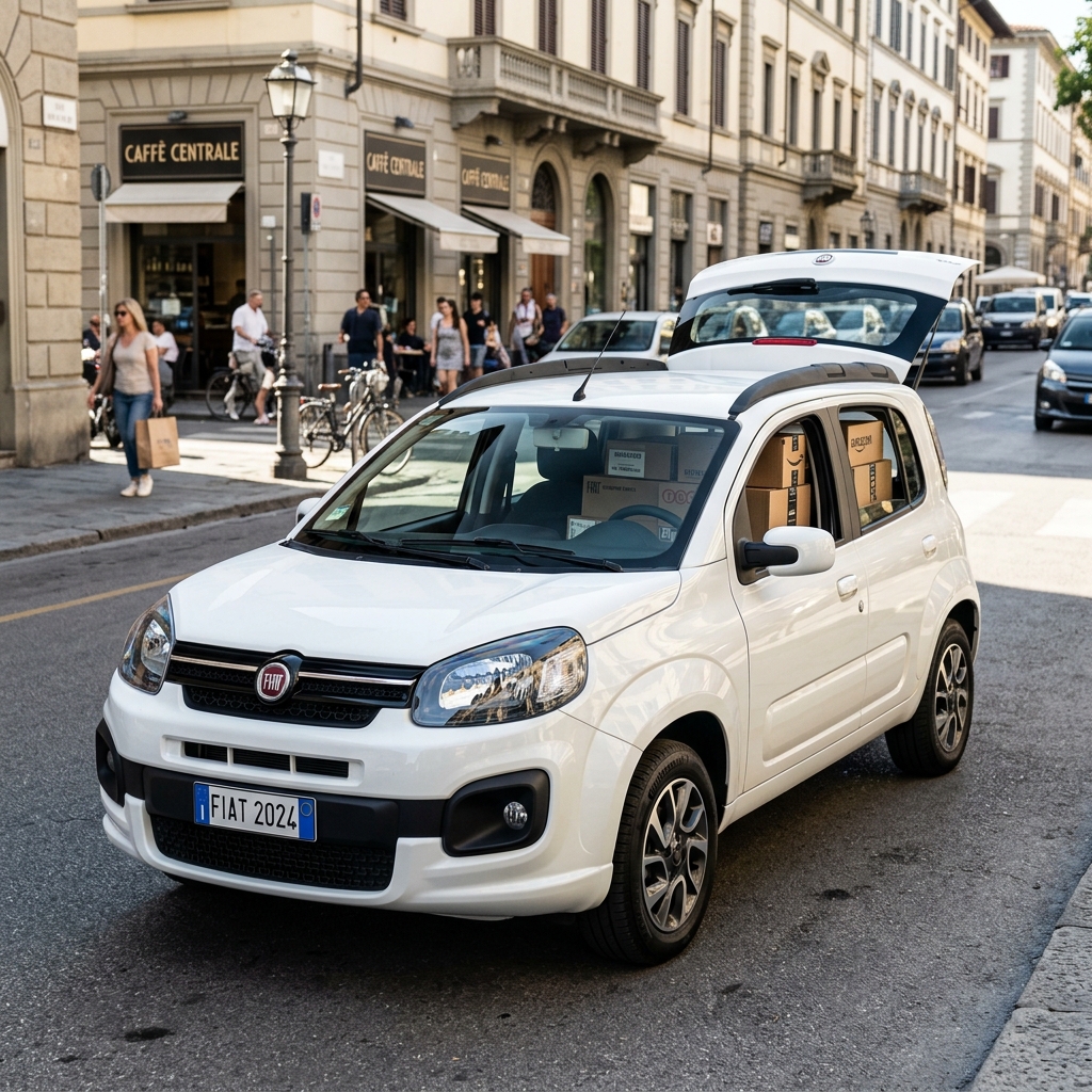 Carro ABS Transportes com porta-malas aberto